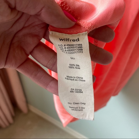 Aritzia Wilfred Silk Nina Peach/Orange Mini Dress Size 4 - Picture 7 of 8